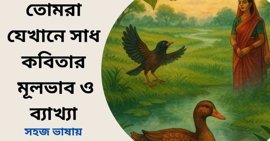 তোমরা যেখানে সাধ কবিতার মূলভাব ও ব্যাখ্যা